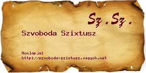 Szvoboda Szixtusz névjegykártya